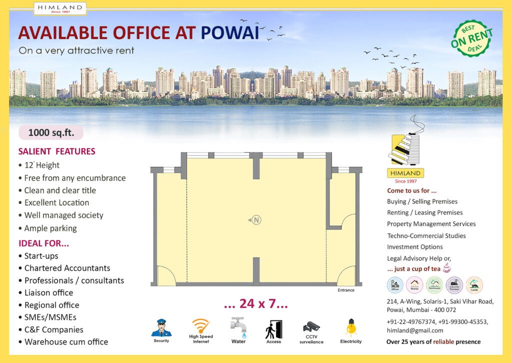 1000 sq.ft Office for rent | Himland | Website By Incinc Media