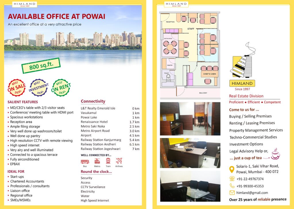 800 sq.ft Office for rent | Himland | Website By Incinc Media